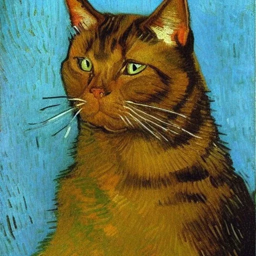 Portrait of a cat by Van Gogh