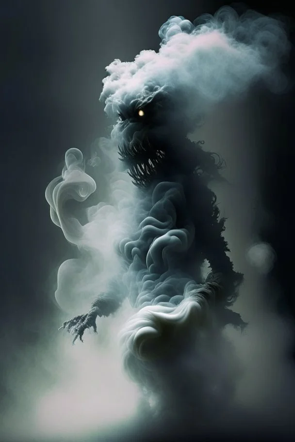 gaseous monster smoke in shape of humanoid