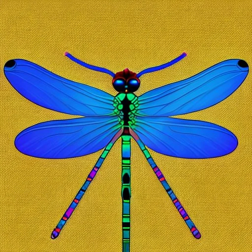 Damselfly full body colorful