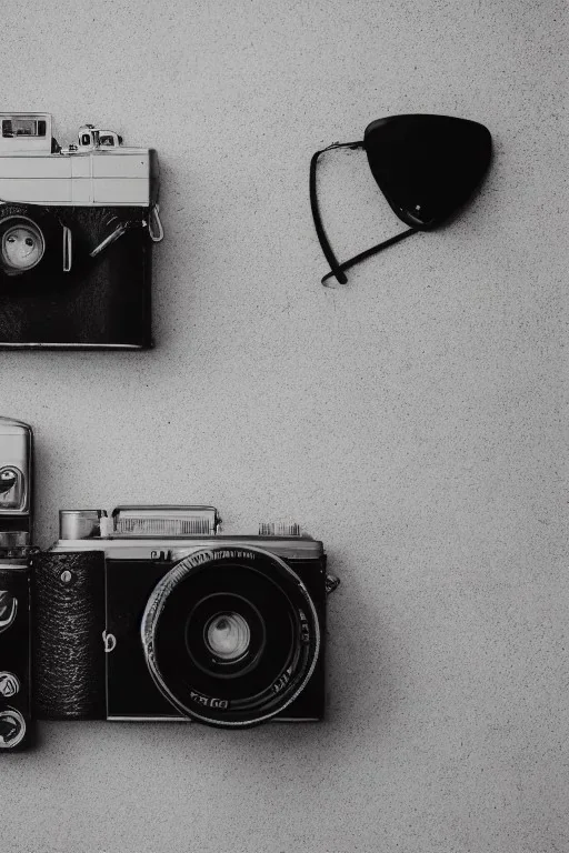 Minimalist art of an old camera