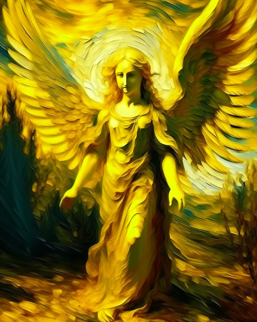 A yellow angelic heavenly light painted by Vincent van Gogh