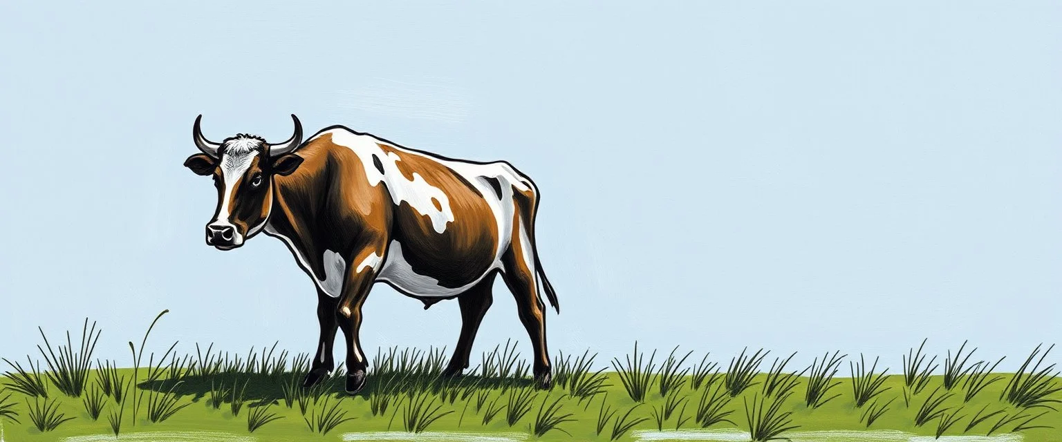 blind contour cow