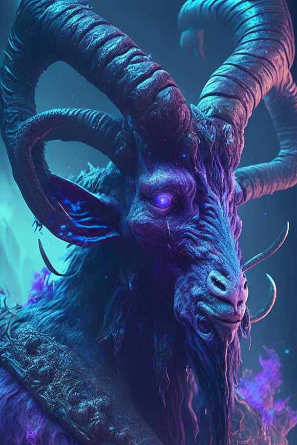 Goat monster alien,FHD, detailed matte painting, deep color, fantastical, intricate detail, splash screen, complementary colors, fantasy concept art, 32k resolution trending on Artstation Unreal Engine 5