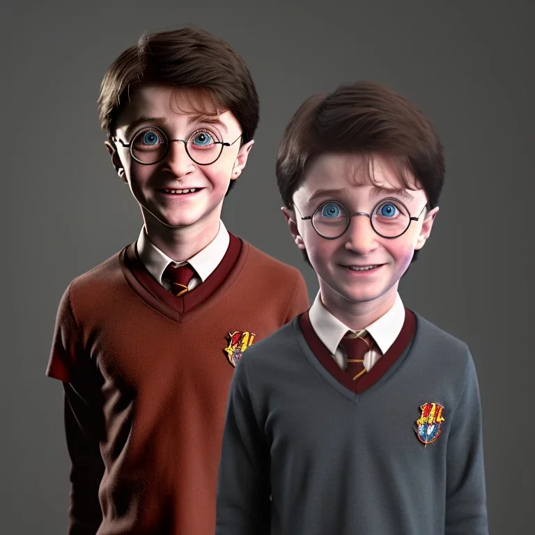 3d Harry potter child portrait with pixar style