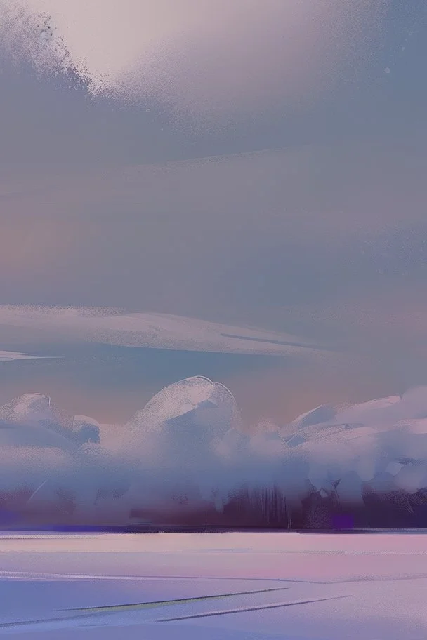 snow, sky with starts, simple paint landscape background