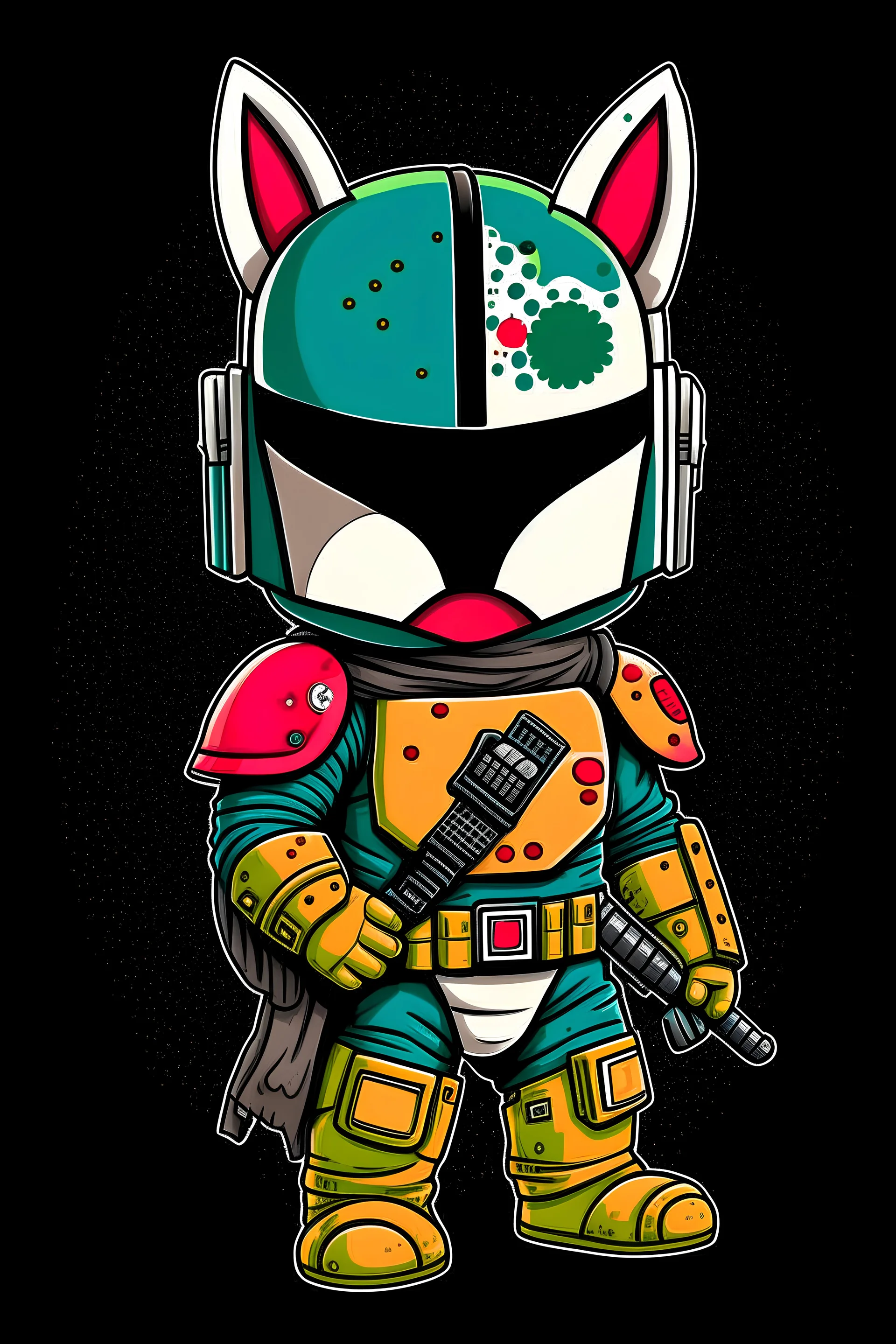 A hello kitty mandalorian from Star wars