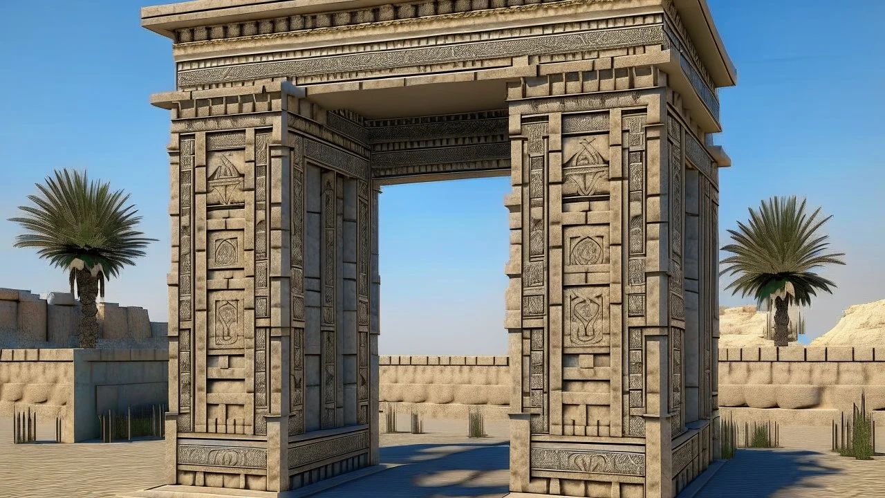 Large square Phoenician gate