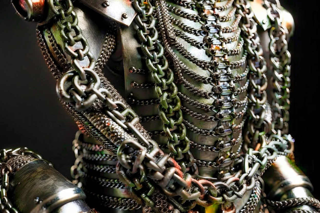 england medieval armour chains design front on shot