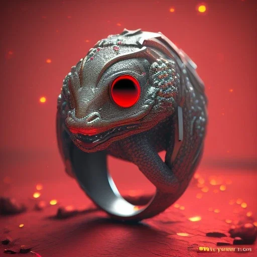 ouroboros as stone ring with red diamond eyes, sculpture, photorealistic, 8k, ray traicing,macro lens, sharp focus, hyper detail, sparkle, 800mm