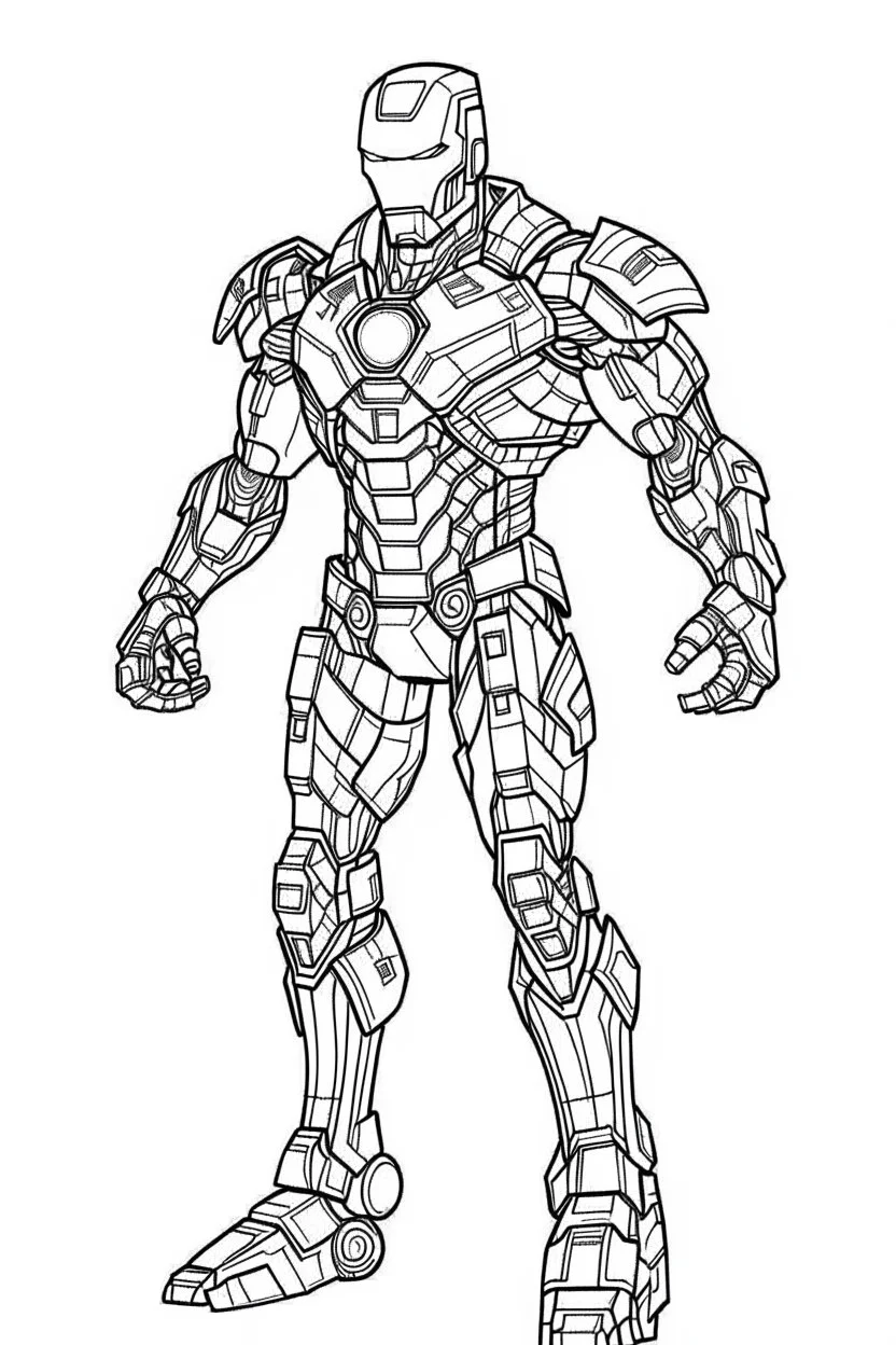 out line art of IRON MAN super HIRO colouring pages with white background ,skech style ,full body. only use outline,mandala style,clean line art,white background,no shadow and clear and well outlined