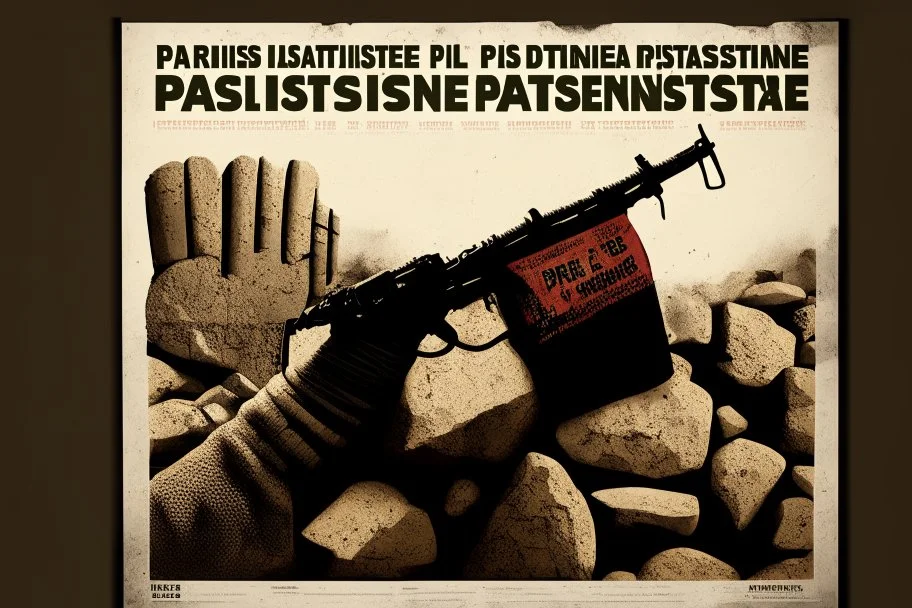 poster for palestine resistance guns and stones