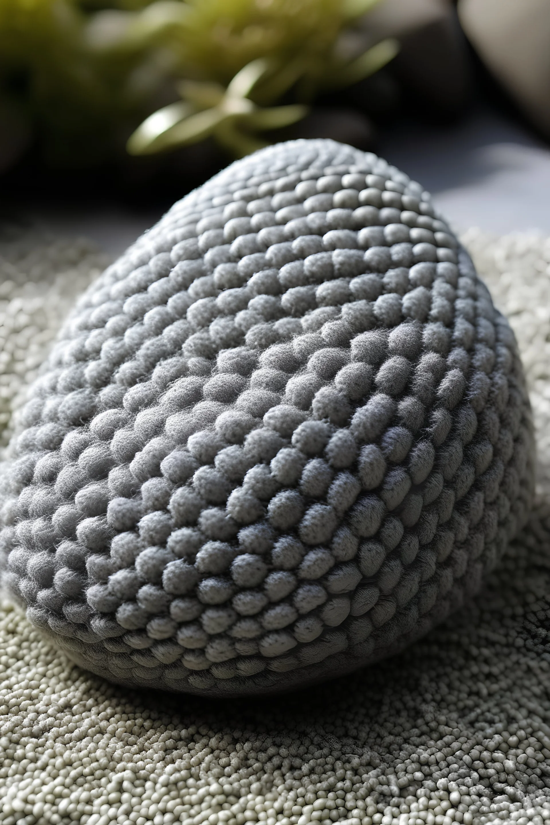 crocheted stone