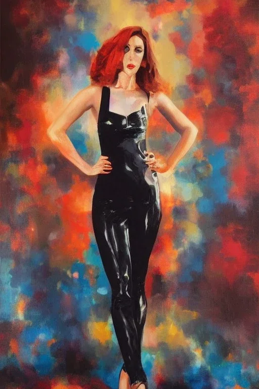 Full body portrait, painting, medium shot lady style of image comics