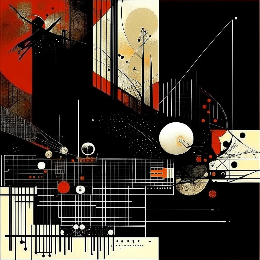 braille regressive overlapping timelines, abstract art vs sci-fi art, by Graham Sutherland and Dave McKean, by Victor Pasmore, mind-bending illustration; album cover art, asymmetric, Braille language glyphs, dark shines geometry