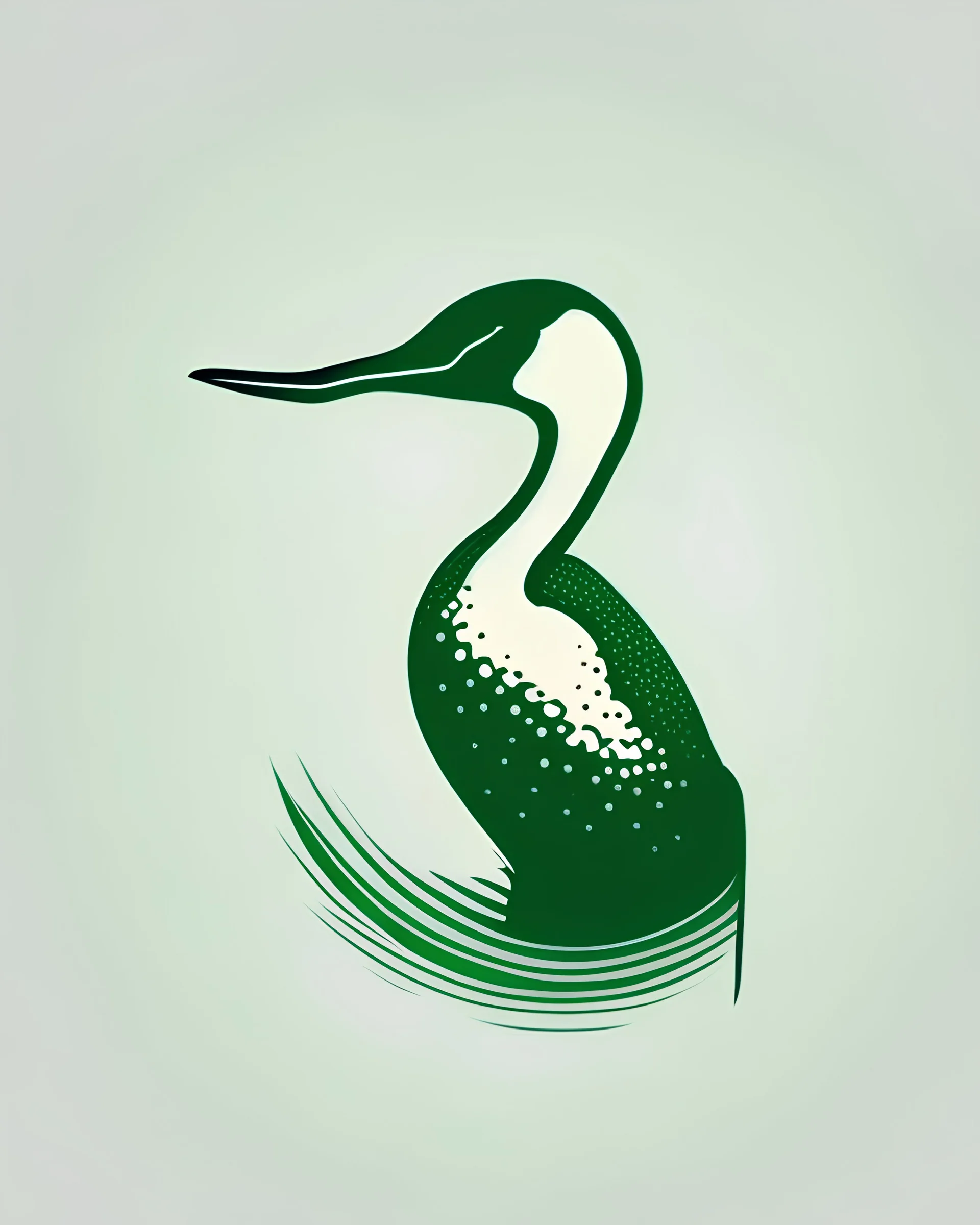 Green loon,simple logo design.