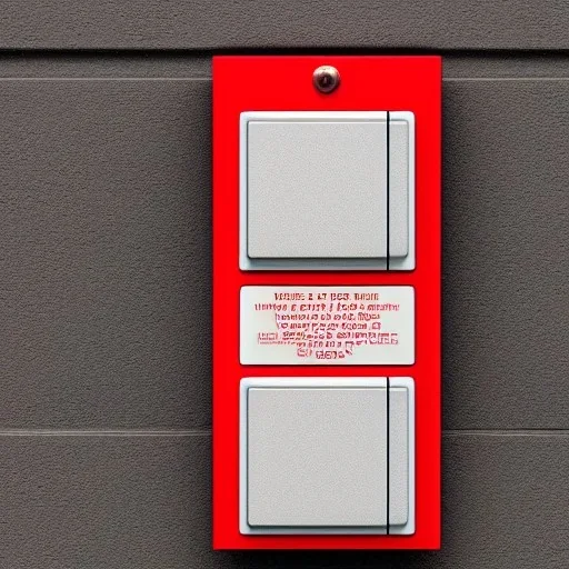 Fire alarm red notifier box on wall