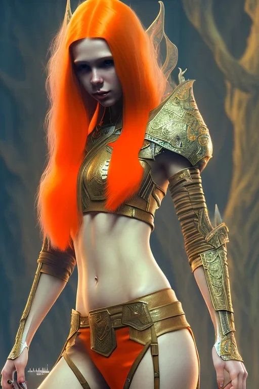 painting of a tall elven young woman with short light orange hair and freckles on the cheak bones and tall body of a topmodel light clothes, full body, ultra realistic, concept art, intricate details, eerie, highly detailed, photorealistic, octane render, 8 k, unreal engine. art by artgerm and greg rutkowski and charlie bowater and magali villeneuve and alphonse mucha