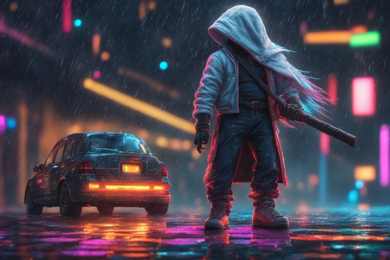 Sans in 8k pixel cartoon artstyle, pixel them, neon effect, close picture, rain, fantasy world, intricate details, highly detailed, high details, detailed portrait, masterpiece,ultra detailed, ultra quality