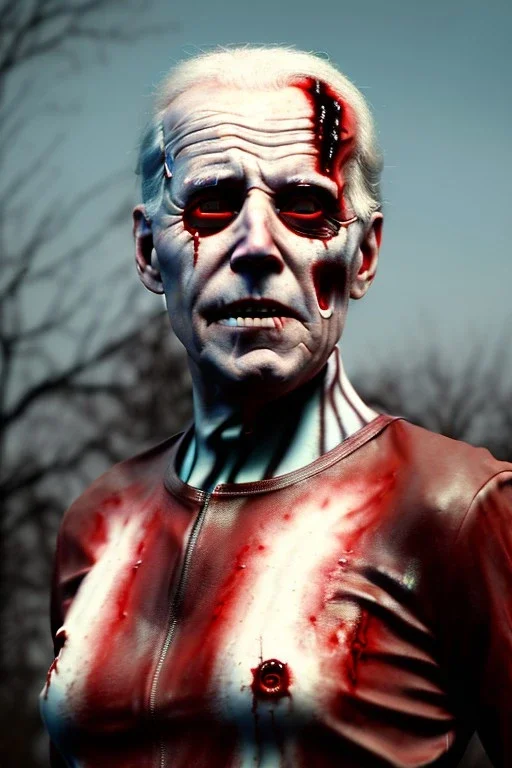 Ultra realistic image, joe biden zombie, zombie performance, skull, blood, torn arm, night, walking twisted, waist up view, thriller style, dark ambient, highly detailed, White House background, concept art, unreal engine 5, god rays, ray tracing, RTX, lumen lighting, ultra detail, volumetric lighting, 3d, finely drawn, high definition, high resolution.