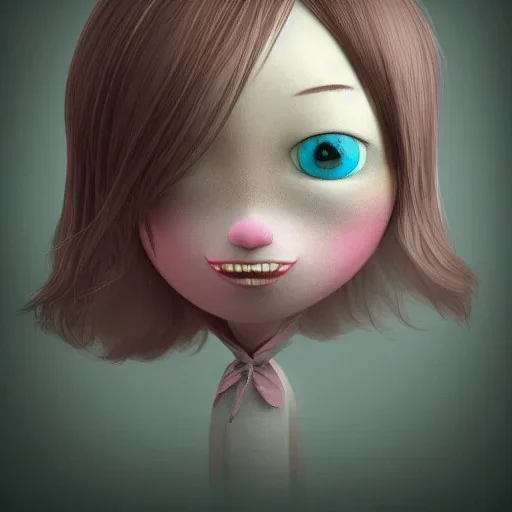 clean art of super weird girl, soft lighting, soft pastel gradients, high definition, 3d icon clay render, blender 3d by Alexander Jansson