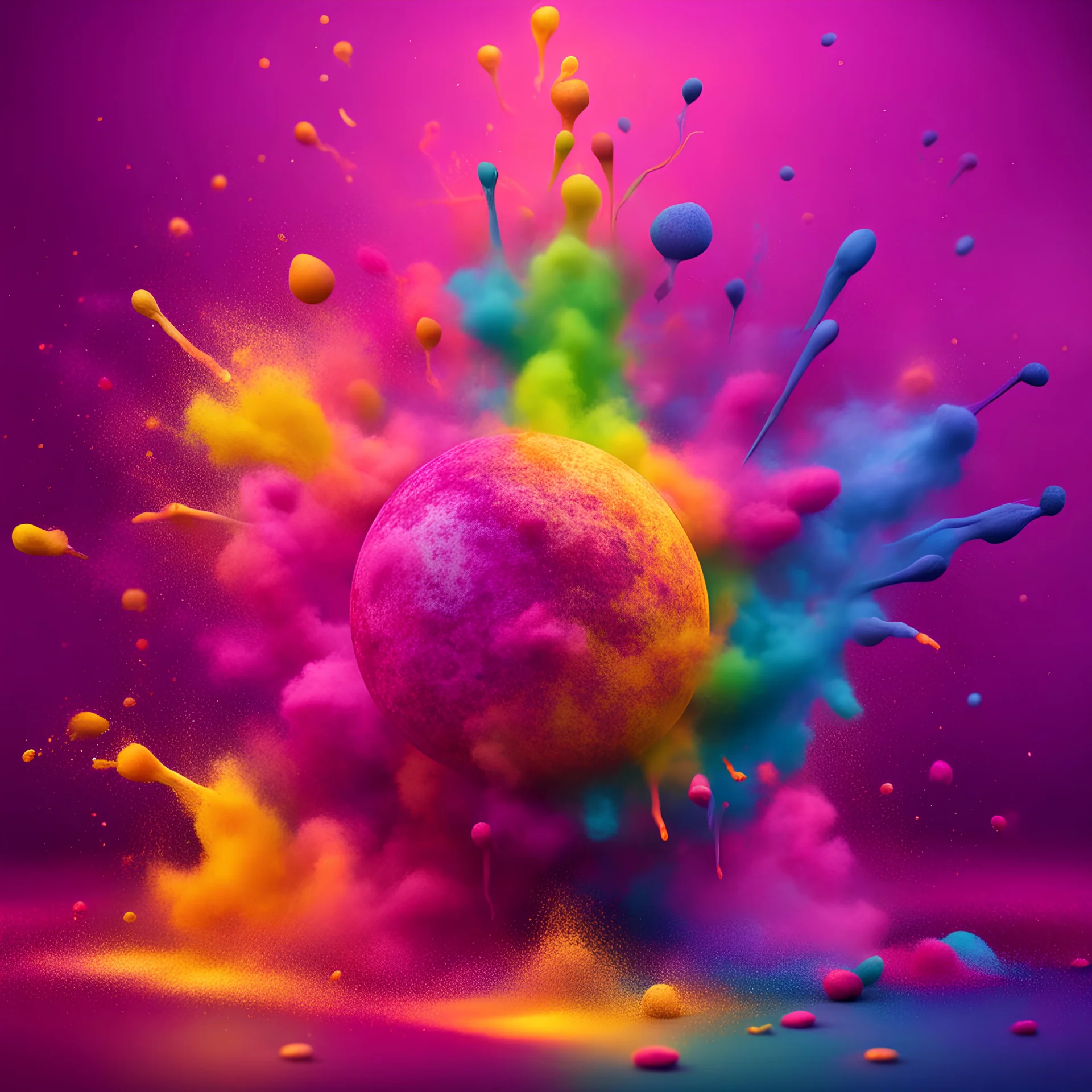 Hyper Realistic Holi Background with dramatic & cinematic ambiance