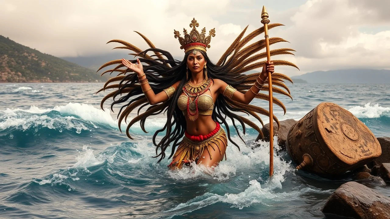 The goddess of the sea, water, and rain was Mama Cocha, a prominent figure in the Inca religion