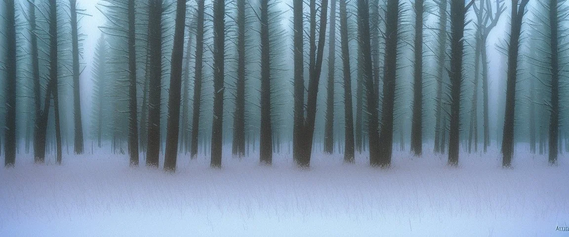 pine wood in the snow by Andrea del sarto