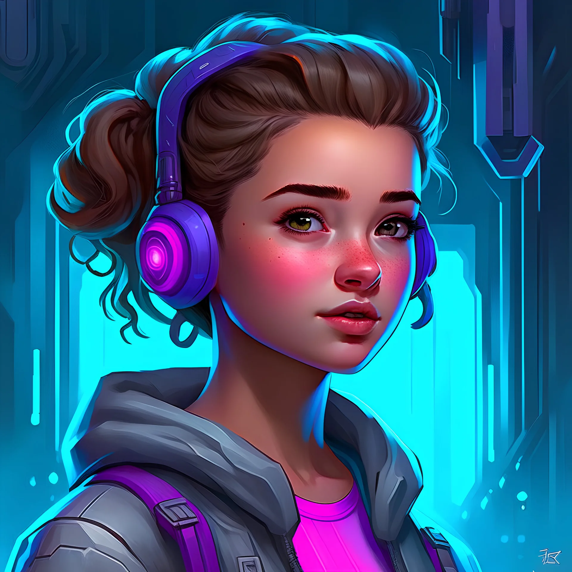 high quality disney style sci-fi teenage character portrait