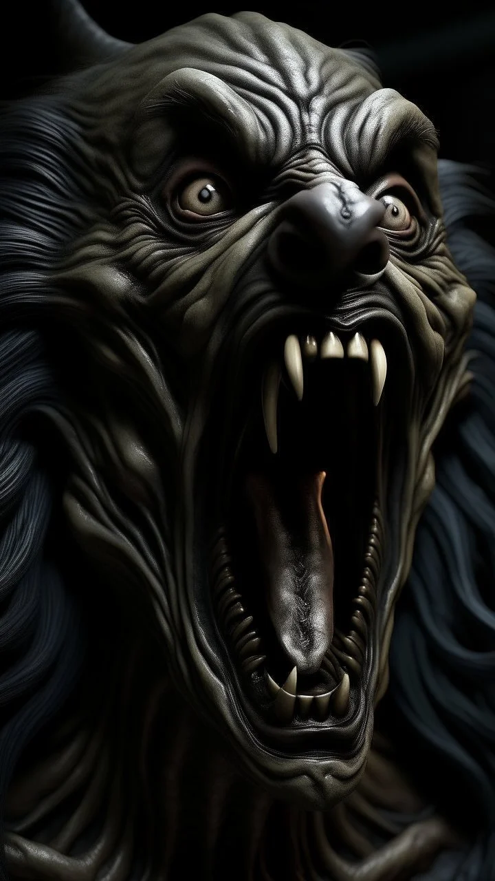 The wolf man Howling in giger style