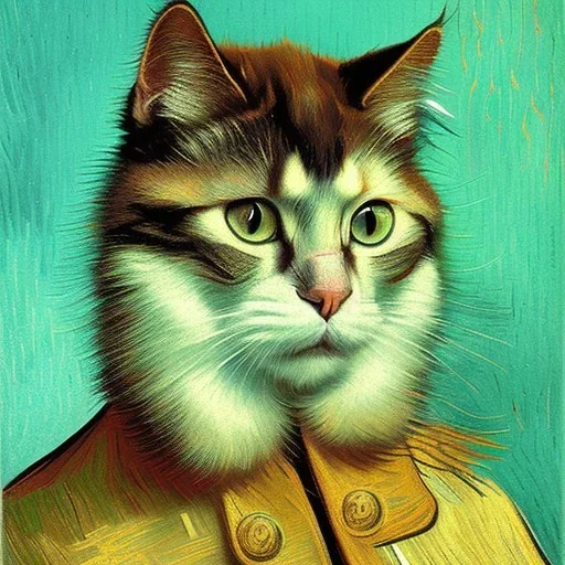 Portrait of a cat by Van Gogh