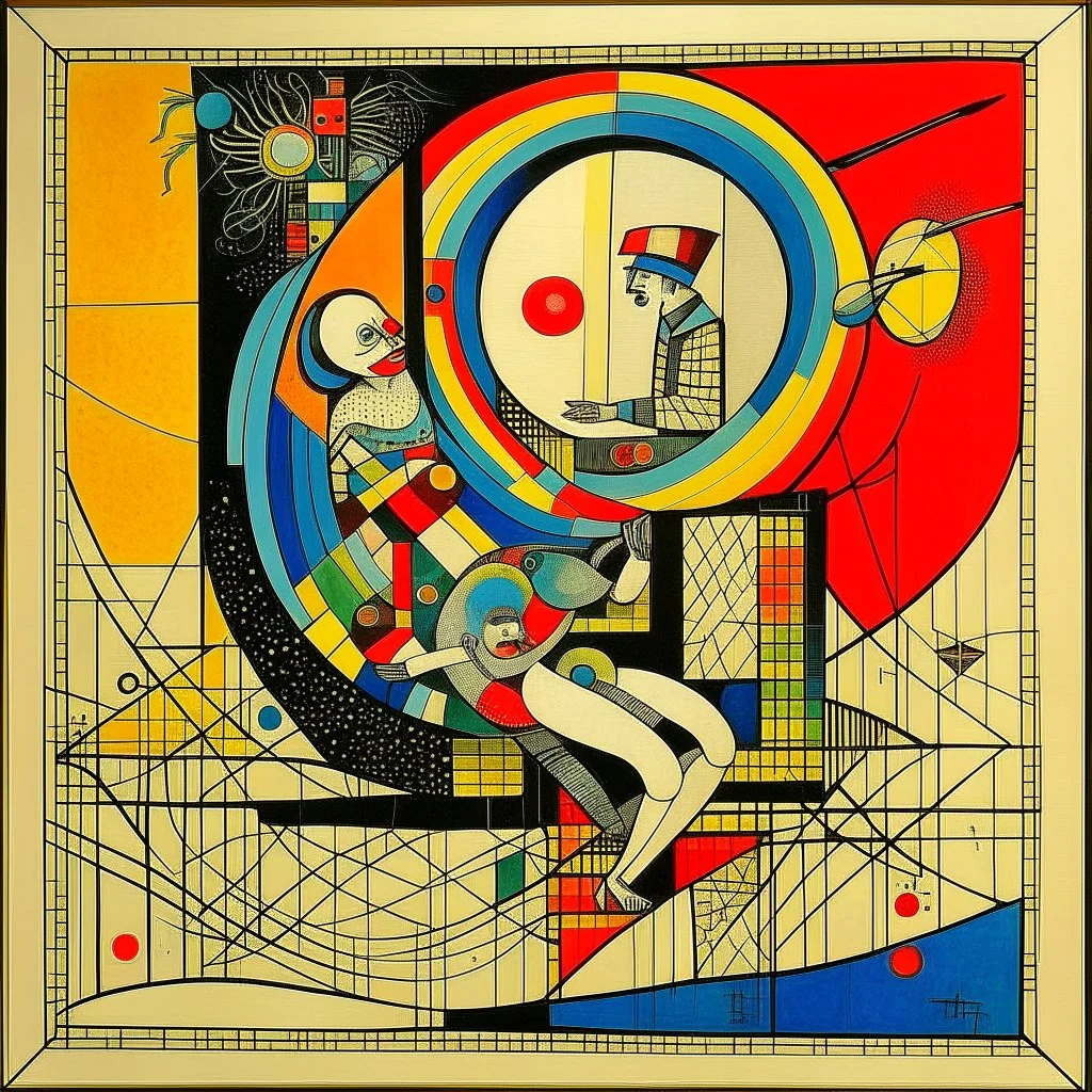 a fluidity that is freeing beyond description; Wassily Kandinsky in style dada bosch with Brenizer Method, Golden Hour; Iridescent; Controversial; Supremely Detailed; Stupendous