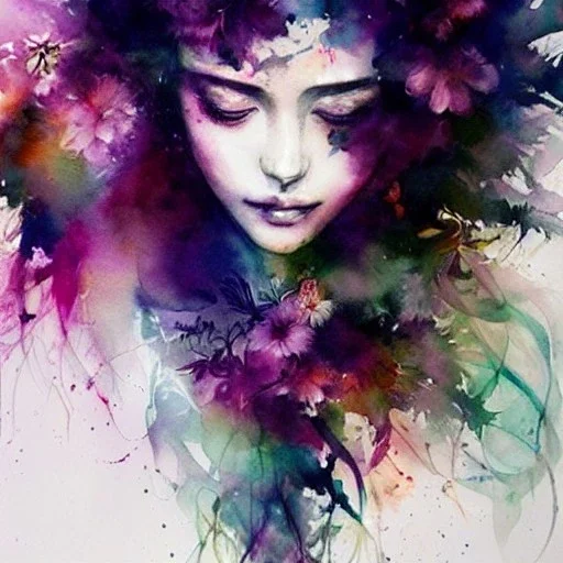 ayahuasca, watercolor illustration by <agnes cecile> <Yoji Shinkawa>, natural tones, ornate and intricate detail , soft smooth lighting, soft pastel colors,