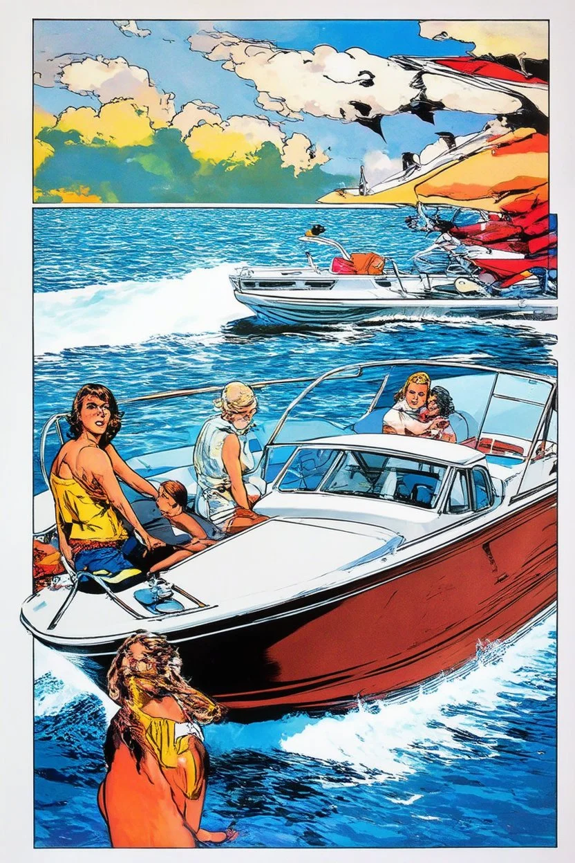 on the boat , american 2560's pop art
