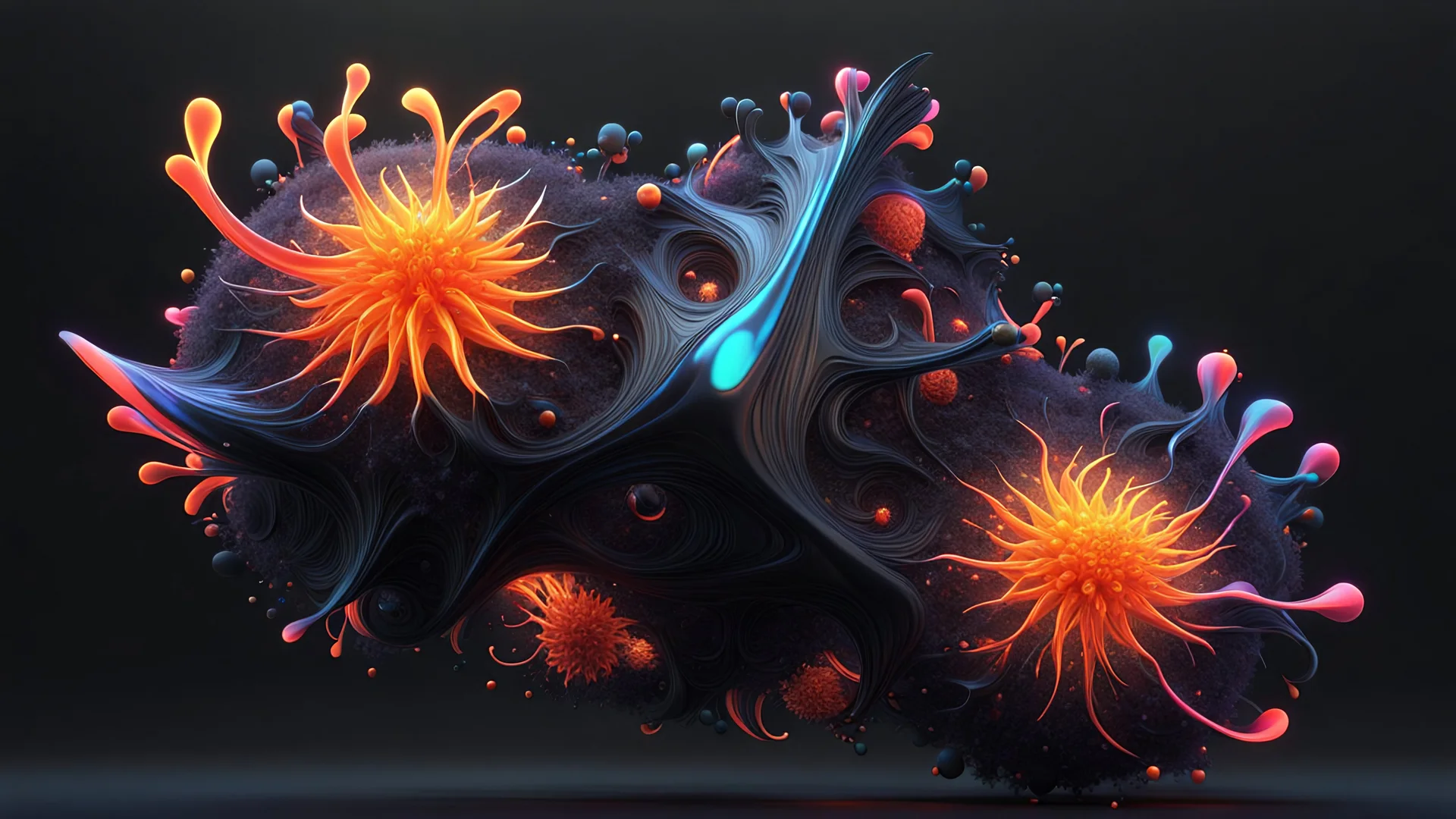 3D-rendered organics form, futuristic, geometrical shape, single objects, fractal, abstract, scientific, black background, octane render, 8k post-production, artstation: award-winning: atmospheric: commanding: fantastical: gentle: spiritual: ecstatic: sensational: clarity: 16k: ultra quality: striking: brilliance: stunning colors: amazing depth; lens: f/8