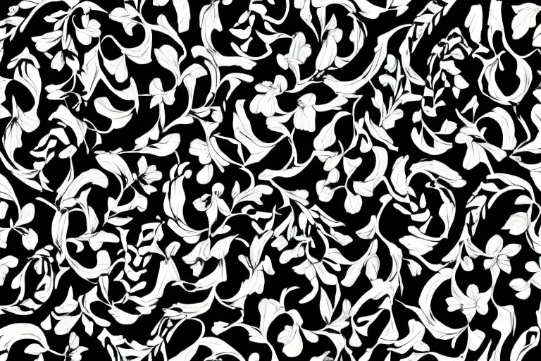 Pattern flowers black and white