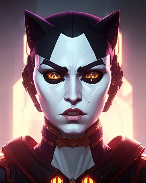 portrait rocket cat, cyberpunk, sci fi, symmetry