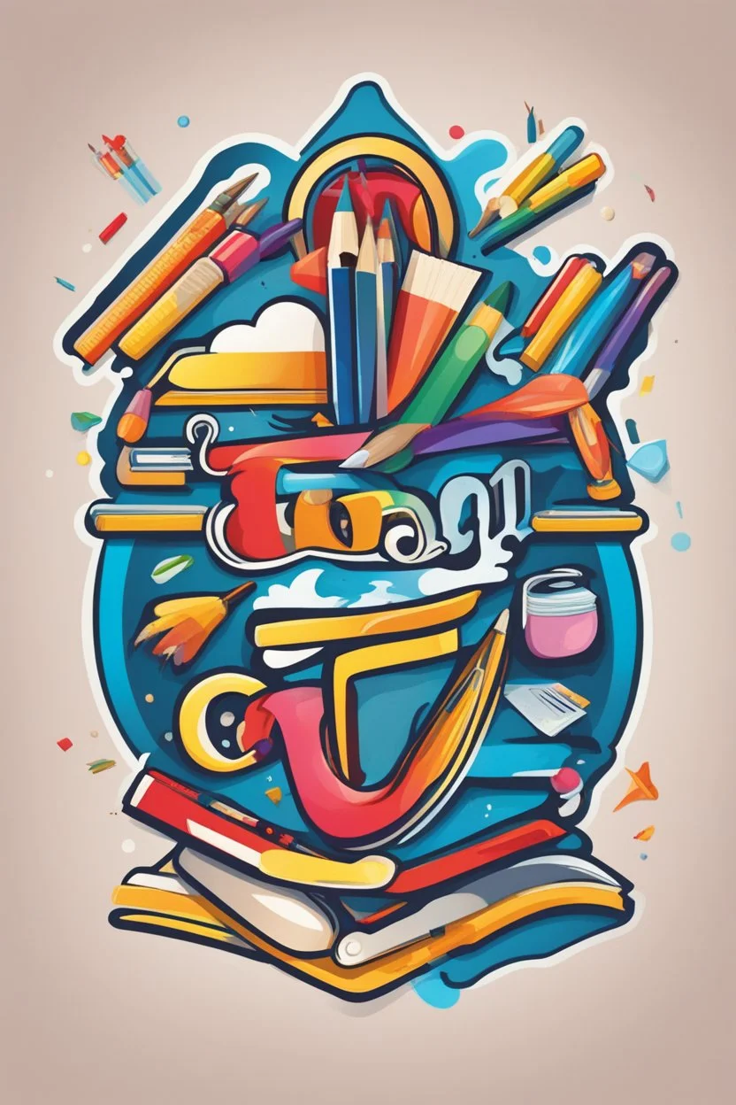 the logo, school supplies, knowledge Day