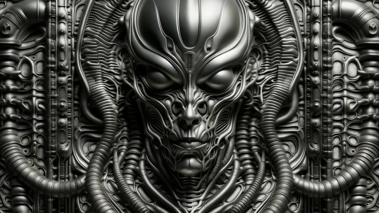 CREATE AN IMAGE based on the style of hr giger