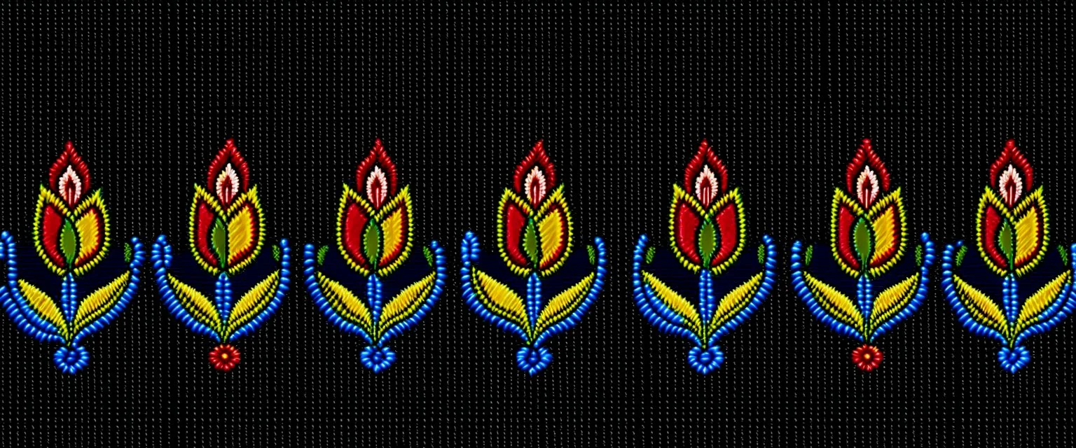 Cree beaded flowers and leaves