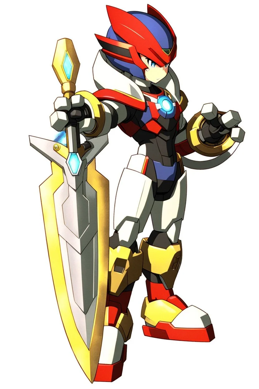 Megaman Zero Omega, Black and Red Armor, Lightning Sword, HD, Clean, Fixed Hands