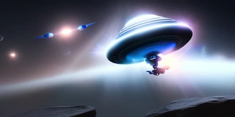 extra-terrestrial, 8K, photo realistic, highly detailed, lught ufo, light colors