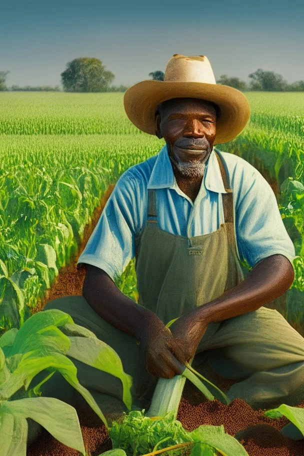 African American Farmer growing cover crops