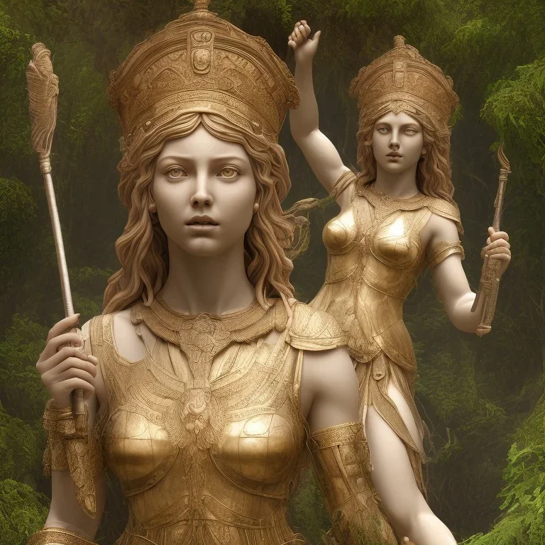 only one statue goddess athena abandoned of stone, between moutain, wide, swamp, water, glass, fog, highly realistic, highly detailed, intricate, 8k