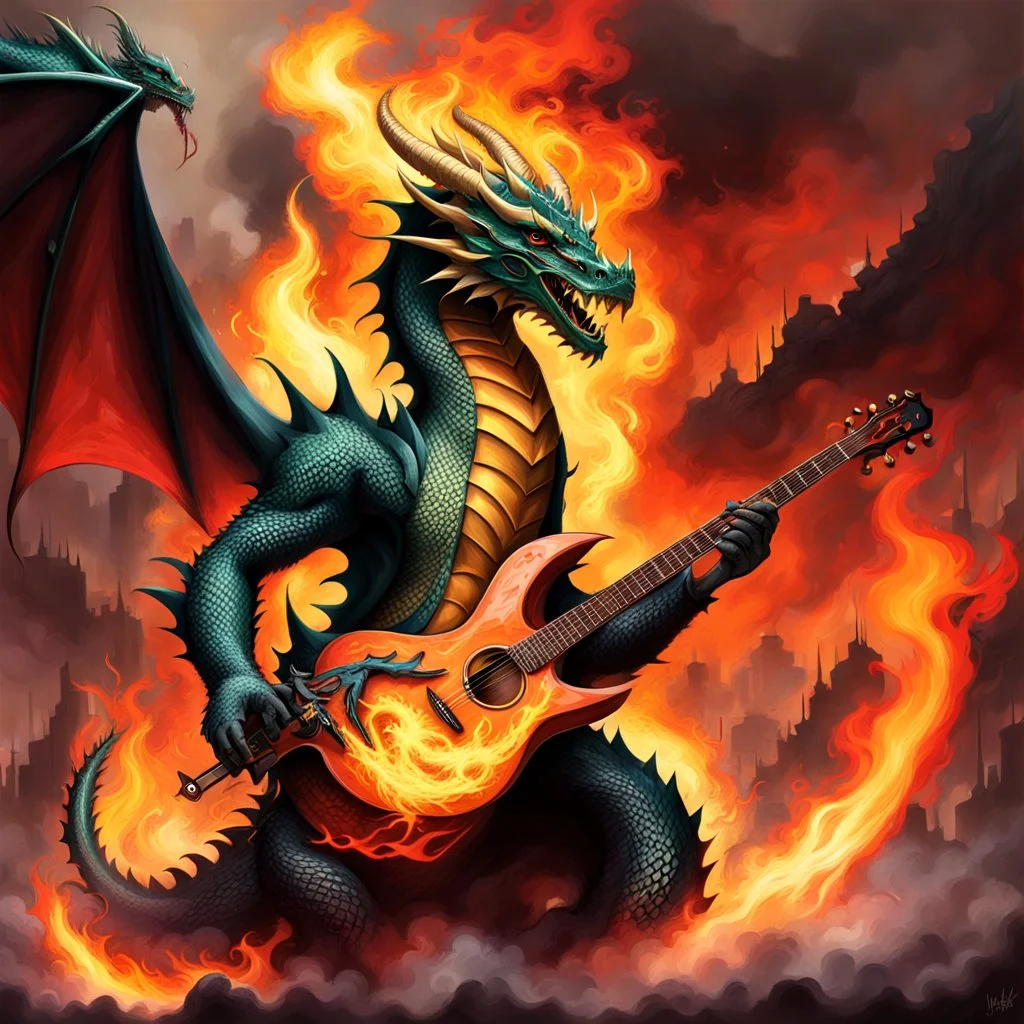 Dragon, Fire and Smog, play gitarre