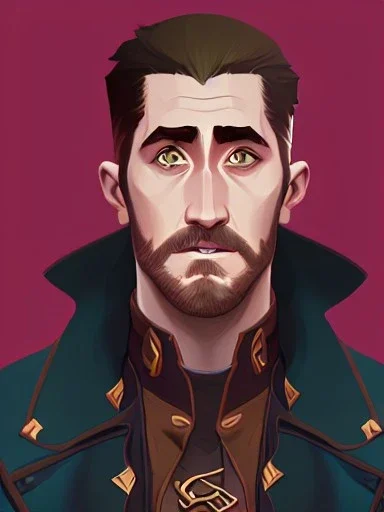 Portrait of a 30 year old strange gay warlock like Jake Gyllenhaal