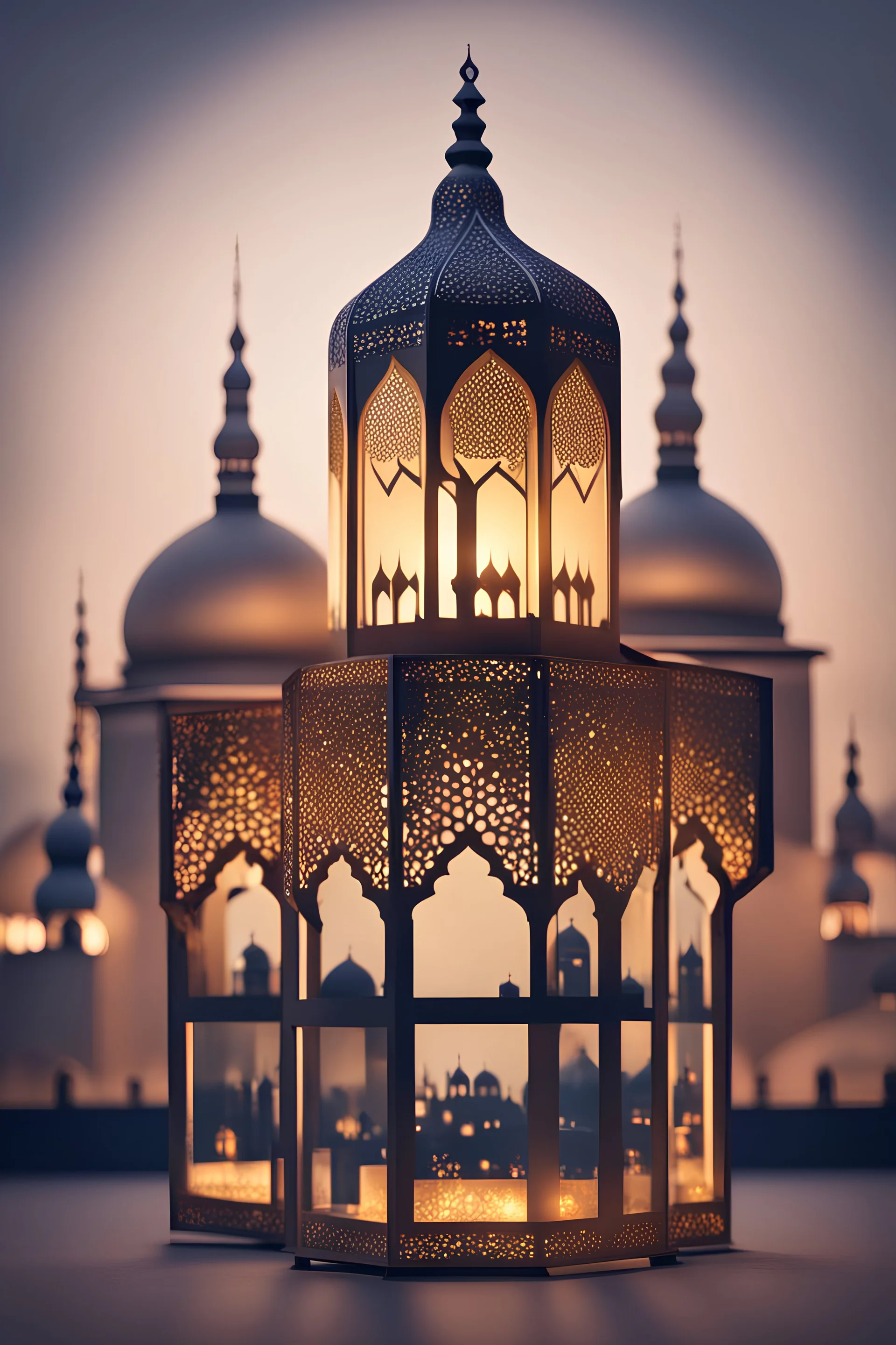 Ramadan lantern with mosque