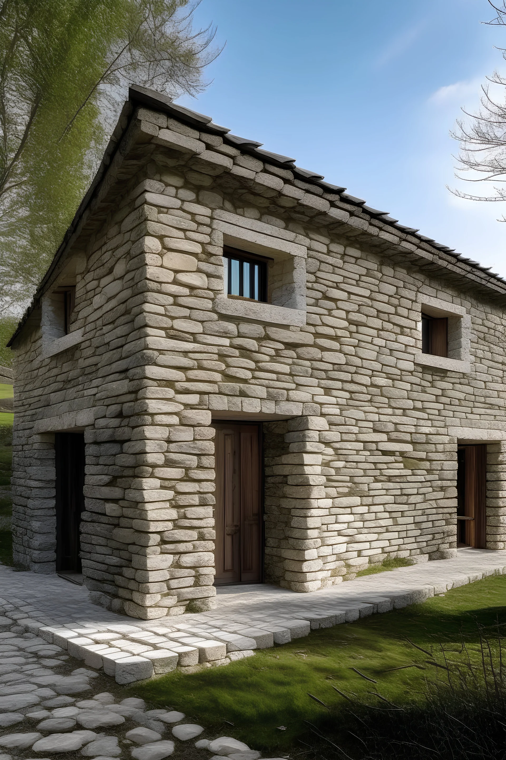 Stone wall house with no doors