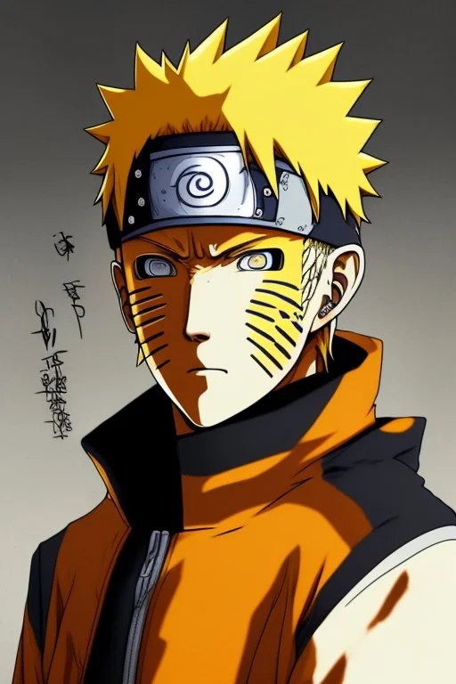 portrait of Naruto Uzumaki after a battle