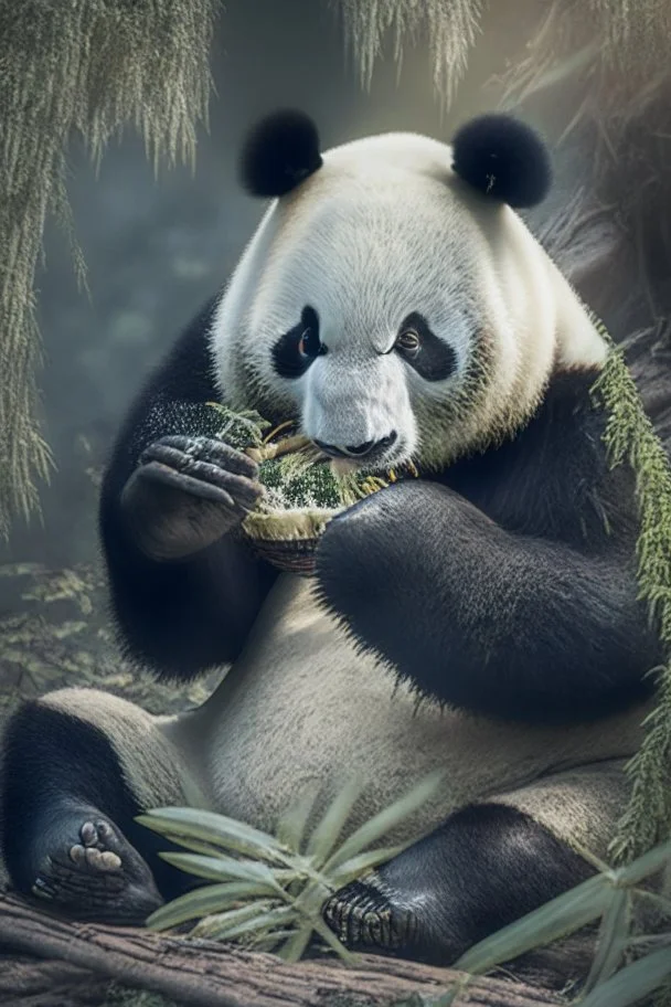 Panda eating