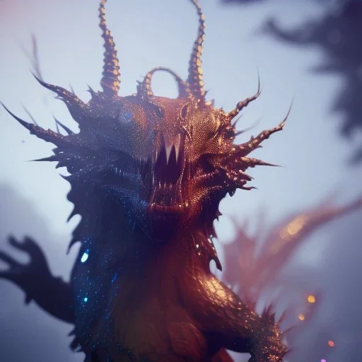 Fluid ink glass shard creature, unreal engine 5, 8k resolution, photorealistic, ultra detailed